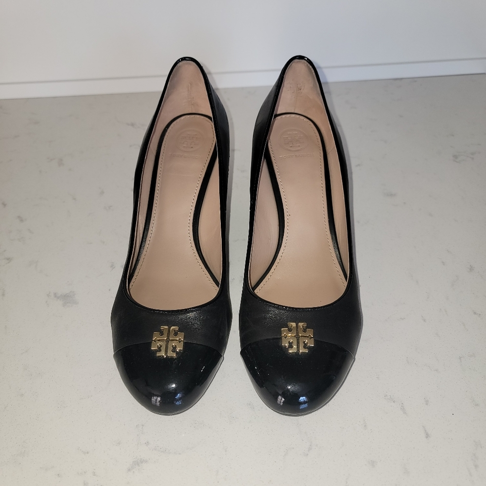 Tory Burch Shoes wedge, Women’s Size 9M Leather Black
